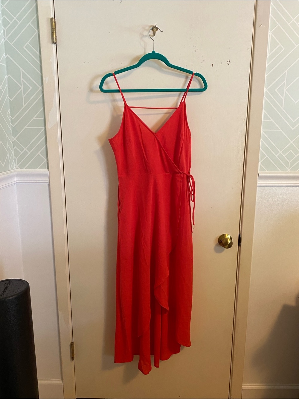 Lush Vibrant Red High-Low Wrap Dress